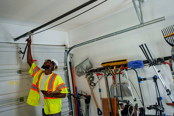 Professional Garage Door Roller Replacement technician working in Saint John Fisher College, NY